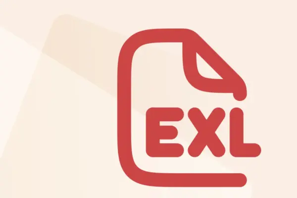 Symbol mit Dokument und EXL-Schriftzug, steht für die Kategorie Excel-Vorlagen, Symbolfarbe rot kennzeichnet den Produkttyp rot.