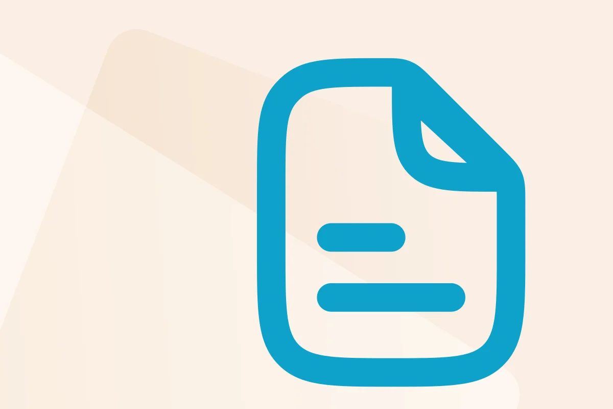 Symbol mit Dokument mit Eselsohr, steht für die Kategorie Bewerbungen. Symbolfarbe blau kennzeichnet Dateityp Word.