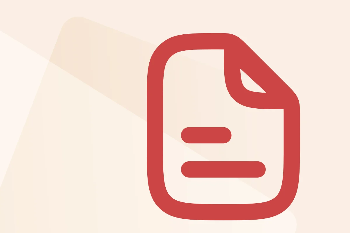 Symbol mit Dokument mit Eselsohr, steht für die Kategorie Bewerbungen, Symbolfarbe rot kennzeichnet den Produkttyp PDF.