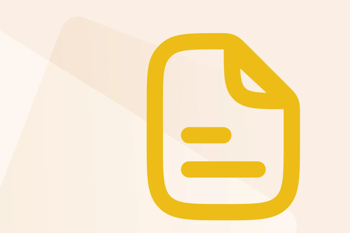 Symbol mit Dokument mit Eselsohr, steht für die Kategorie Bewerbungen, Symbolfarbe gelb kennzeichnet den Produkttyp Paket.
