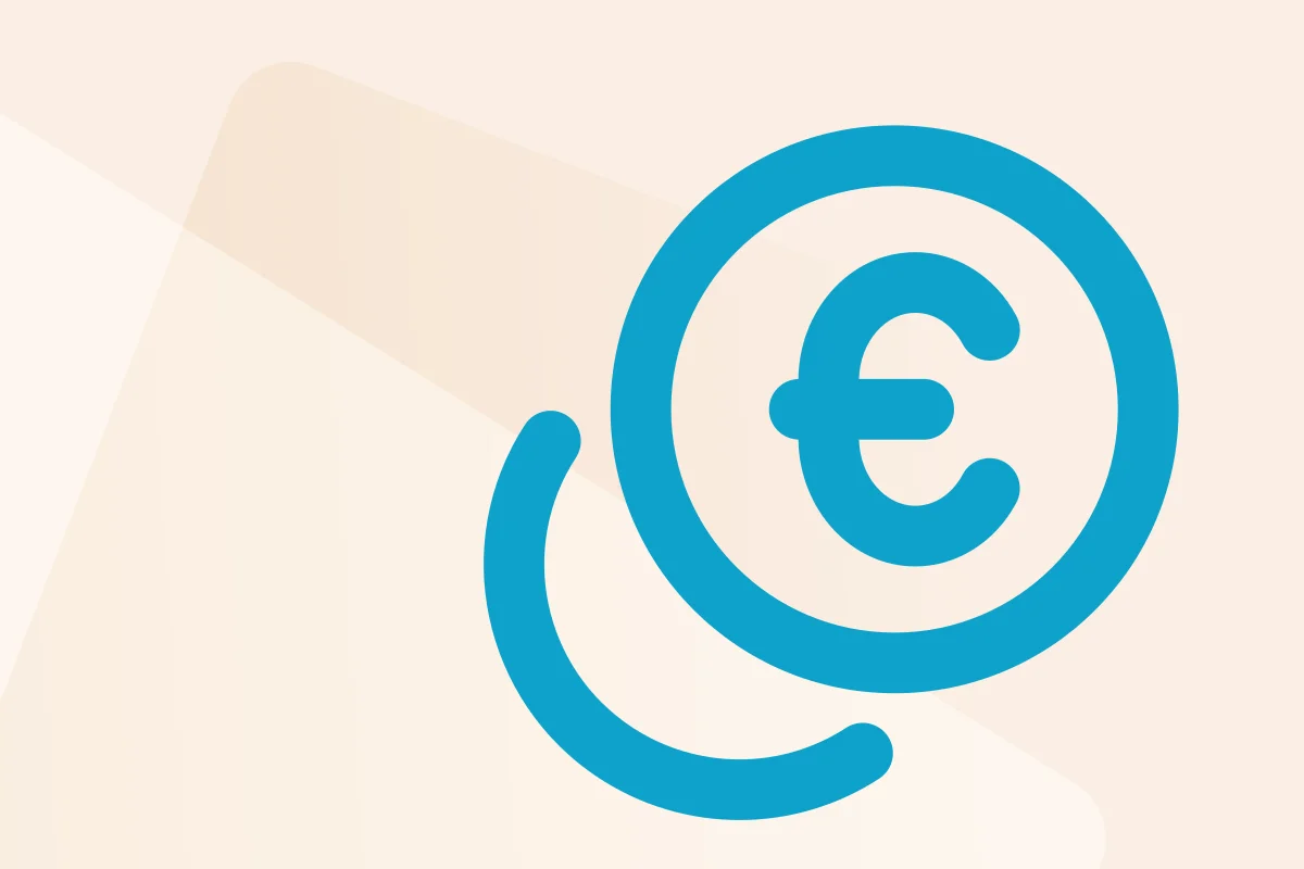 Symbol mit Eurozeichen in einem Kreis, steht für die Kategorie Wirtschaft & Finanzen Symbolfarbe blau steht für Dateityp Word.