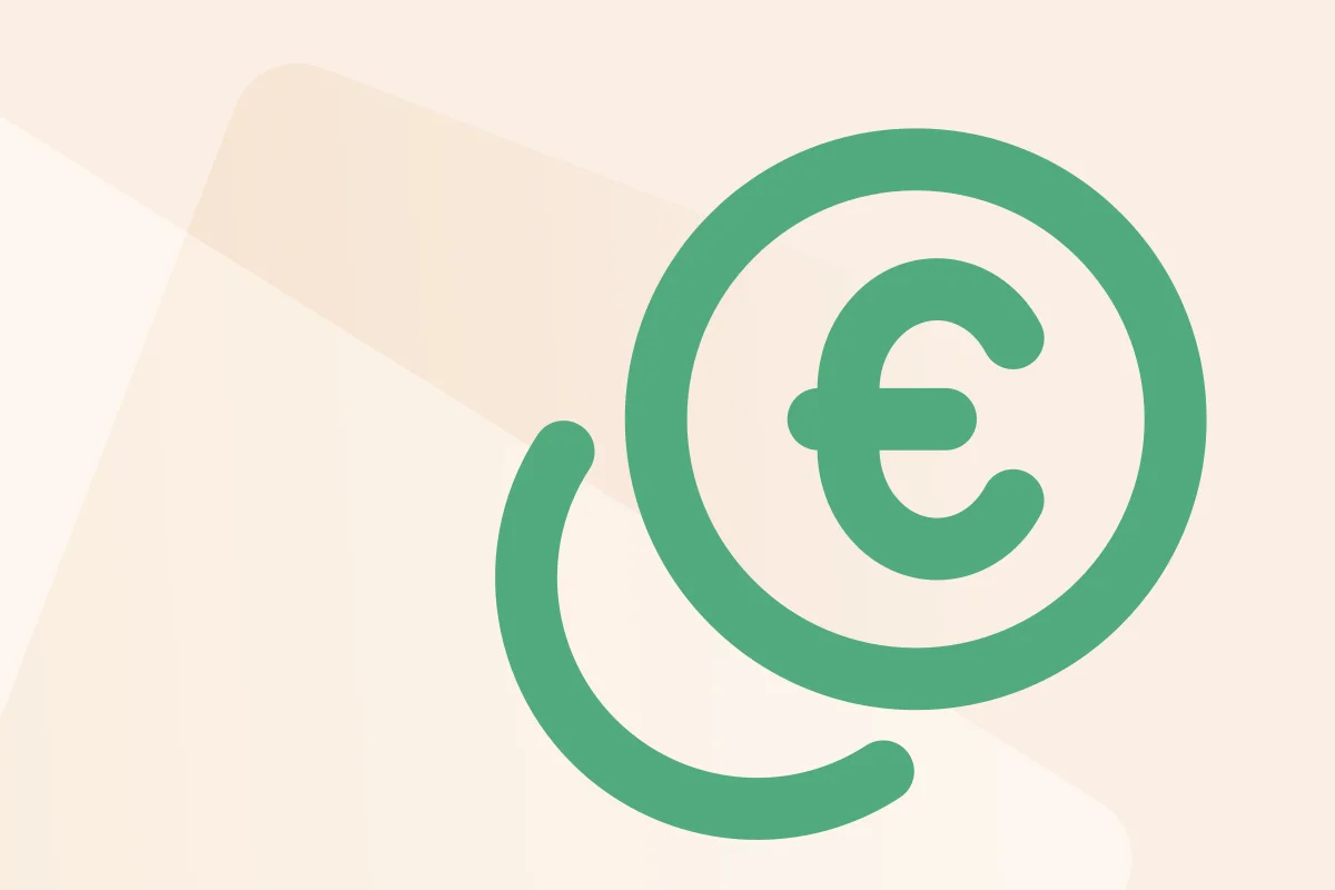 Symbol mit Eurozeichen in einem Kreis, steht für die Kategorie Wirtschaft & Finanzen, Symbolfarbe grün steht für Dateityp Excel.