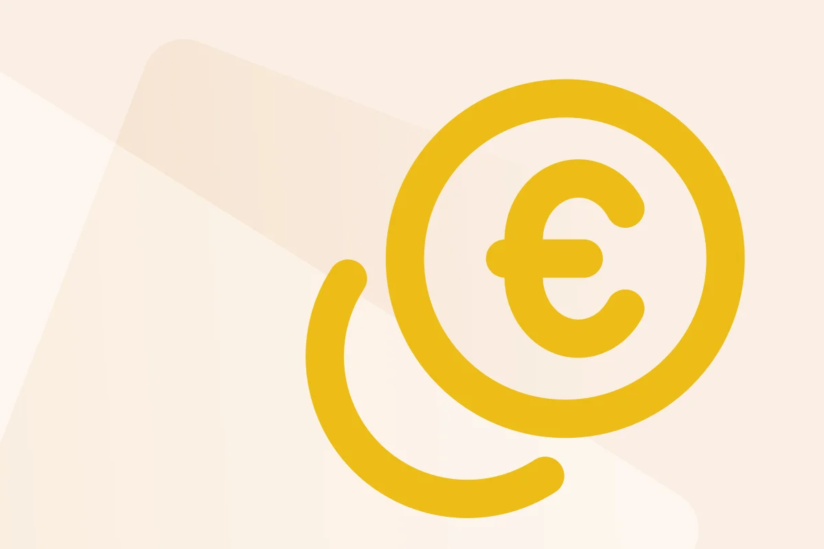 Symbol mit Eurozeichen in einem Kreis, steht für die Kategorie Wirtschaft & Finanzen, Symbolfarbe gelb kennzeichnet den Dateityp Paket.