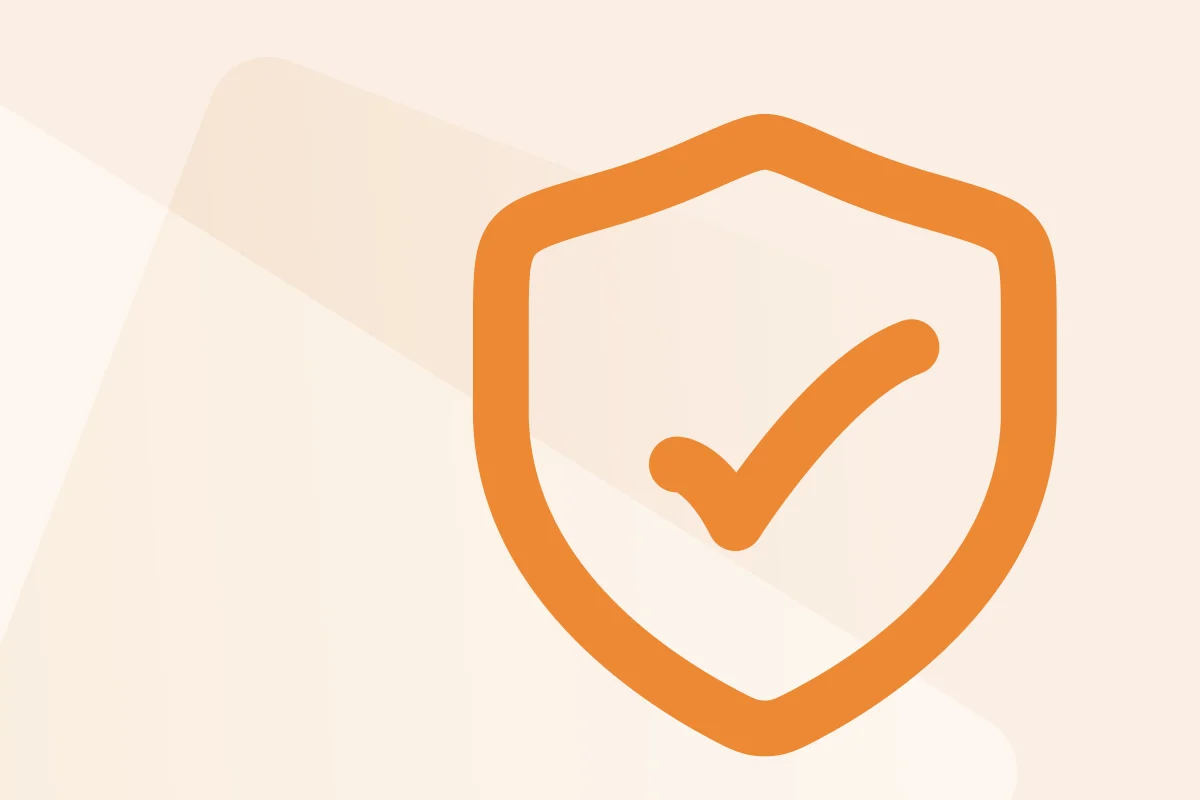 Symbol mit stilisiertem Qualitätssiegel mit Haken, steht für die Kategorie Arbeitszeugnisse, Symbolfarbe orange kennzeichnet Dateityp PPT.