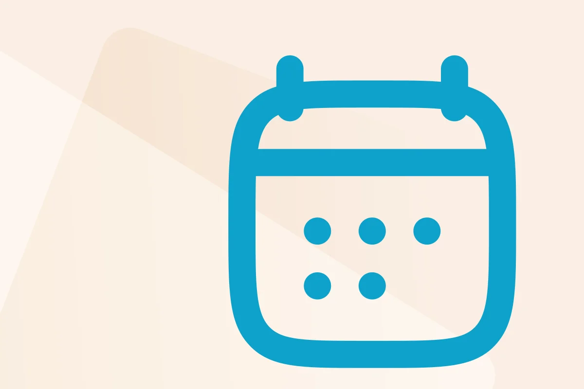 Symbol mit Kalender und drei Punkten, steht für die Kategorie Besondere Anlässe, Symbolfarbe blau kennzeichnet den Dateityp Word.