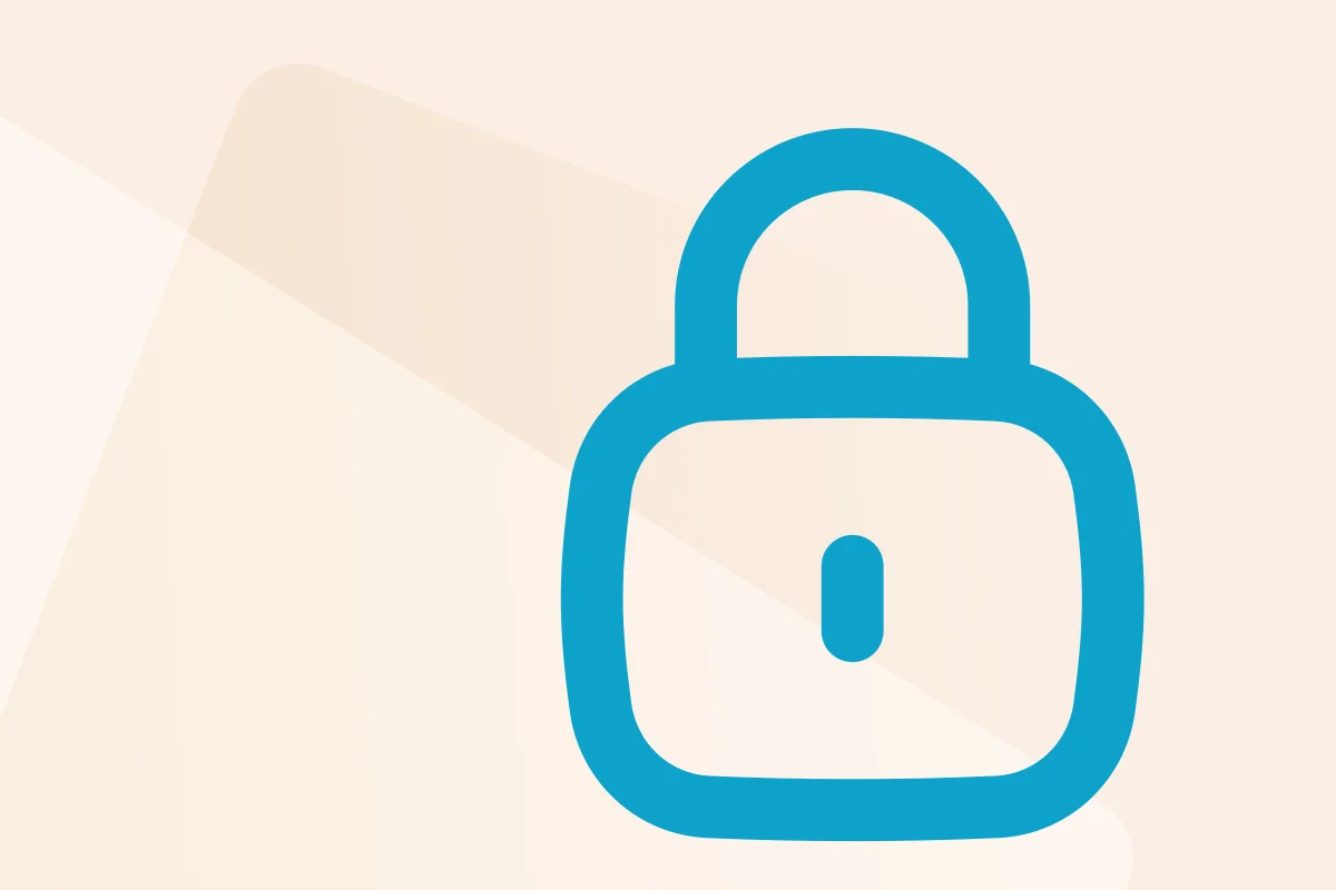 Symbol mit geschlossenem Schloss, steht für die Kategorie Impressum, Datenschutz & AGB, Symbolfarbe blau steht für Dateityp Word.