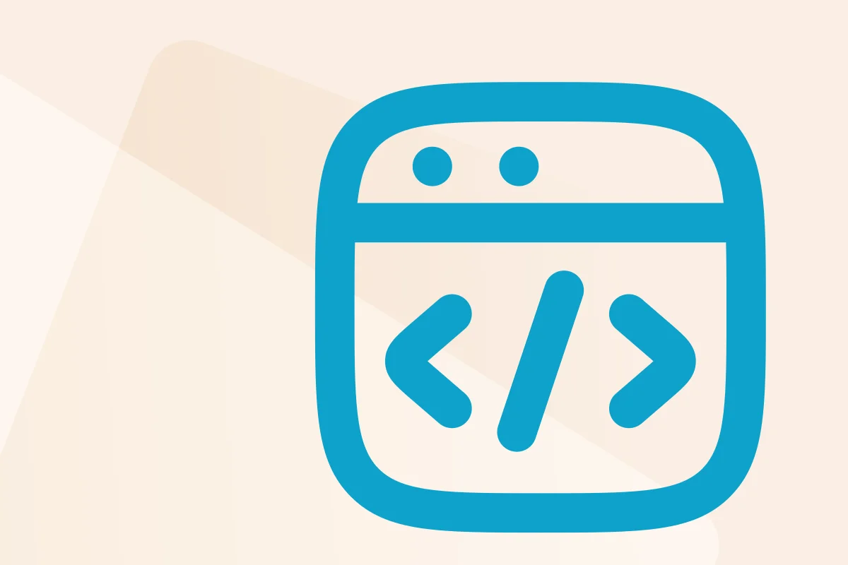 Symbol mit stilisiertem Laptop und Codezeichen, steht für die Kategorie Software, Symbolfarbe blau kennzeichnet den Produkttyp Word.